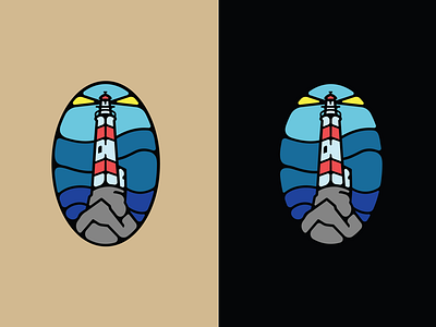 Lighthouse Tattoo Design badge color lighthouse stained glass tattoo tattoo design