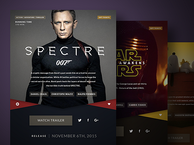 Movie Dashboard Studies layouts movies peanuts spectre starwars ux