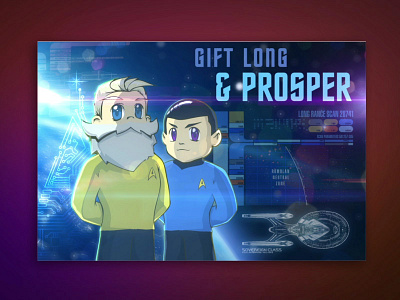 Gift Long and Propser bit bit wizards card christmas star trek wiz e. wizards