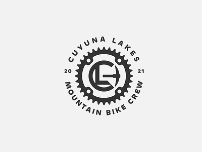Cuyuna Lakes Mountain Bike Crew badge bike chainring lockup monogram mountain bike pick axe