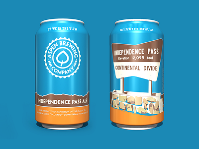 Aspen Independence Pass Ale aspen aspen brewing company beer can colorado continental divide illustration mountains packaging sign
