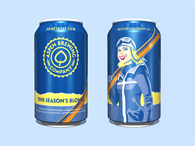 Aspen This Season's Blonde aspen aspen brewing company beer blonde can colorado illustration packaging ski