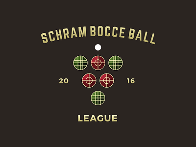 Schram Bocce Ball League bocce ball crest grapes league lockup logo schram vineyard wine