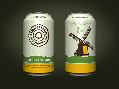 Cloud 9 Saison 3d aspen beer can packaging rendering