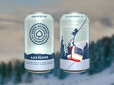 Ajax Pilsner aspen brewing company beer brewery can mountains packaging ski lift