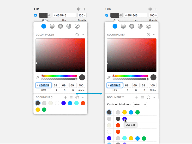 Accessible Palette Contrast Grid accessibility adobe xd app color palette contrast figma sketch ui wcag