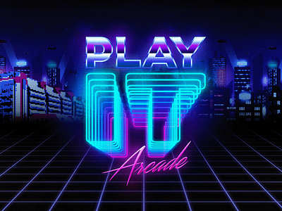 PlayIT 2019 – Logo & Branding branding illustration lettering logo retrowave typography vector