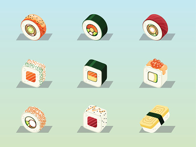 Sushi Roll Illustration 01 food food illustration icon japanese food sketch sushi symbol