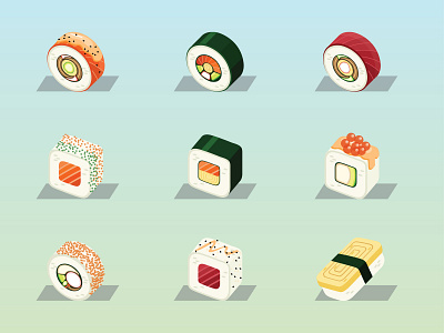 Sushi Roll Illustration 01