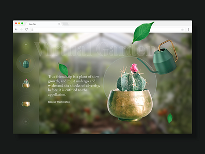 Weekly Warmup - Virtual Garden Concept clean design flat graphic design minimal sketch typography ui ux web website website concept