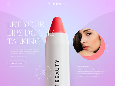 Honest Beauty clean design flat graphic design landing page minimal sketch typography ui ux web web design website