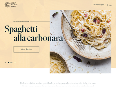 Great Italian Chefs clean design flat graphic design landing page minimal sketch typography ui ux web web design website