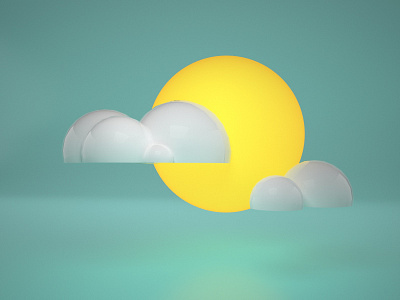 Weather 3D Icon / Cloudy 3d 3d animation 3d art 3d artist 3d icon cinema4d cloud cloudy icon icons sun weather
