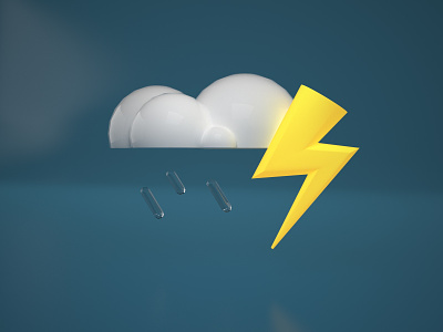 Weather 3D Icon / Storm 3d 3d art 3d artist 3d icon bolt icon iconography storm thunderbolt weather
