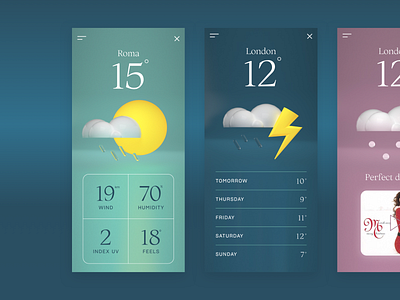 Weather App 3d 3d art 3d artist 3d icon 3d icons app app design cinema4d cloud cloudy icon sun ui uix ux weather