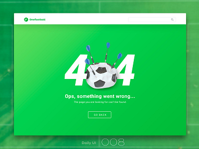 Daily UI #008 008 404page dailyui error page soccer