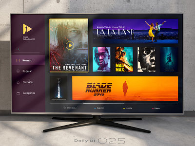 Daily UI #025 025 cinema dailyui film oscar smarttv