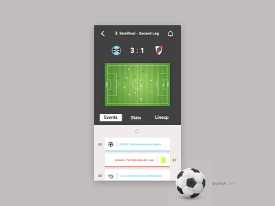 Daily UI #047 047 activity feed dailyui football soccer