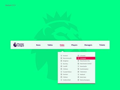 Daily UI #053 053 dailyui header premierleague soccer