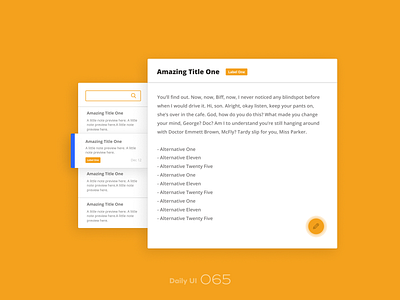 Daily UI #065 065 dailyui notes widget
