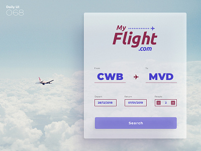 Daily UI #068 068 dailyui flight flight search ui