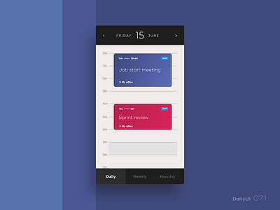 Daily UI #071 071 dailyui schedule ui