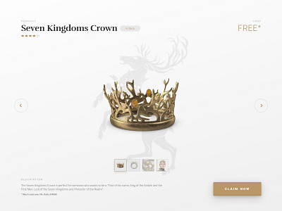 Daily UI #096 096 96 crown currentlyinstock dailyui figma game of thrones got product stock ui userinterface