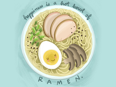 Ramen cute egg food food illustration illustration noodles photoshop pork ramen