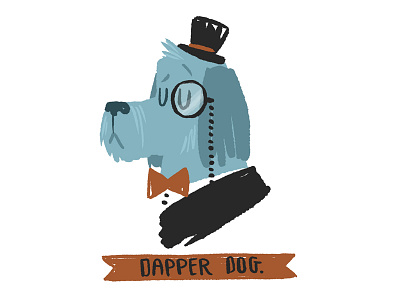 Dapper Dog cartoon cute dog fancy illustration illustrator monocle photoshop top hat