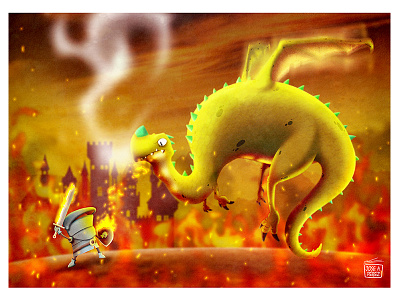 Dragon Vs Knight dragon illustration knight photoshop wakom