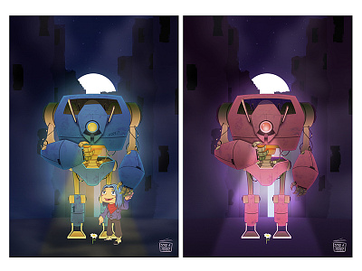 Robot illustration photoshop robot wakom