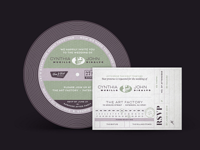 Vinyl Record Wedding Invitation illustration invitation rsvp wedding wedding invitation