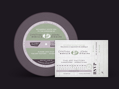 Vinyl Record Wedding Invitation