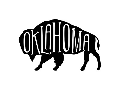 Oklahoma Buffalo buffalo icon lettering oklahoma