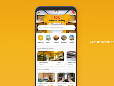 Yache - Hostel Booking adobe xd android android app android app design app application design hostel booking hotel booking hotel booking app ios ios app ios app design mobile app mobileapp ui ui ux uidesign uiux xd