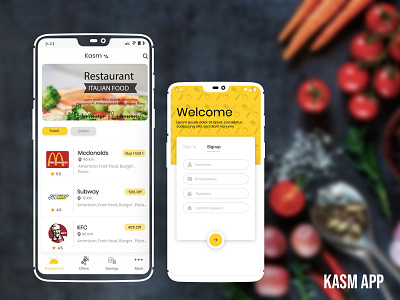 kasm - Restaurant coupon app adobe xd android android app app design design hybrid app ios ios app ios app design ui uidesign uiux