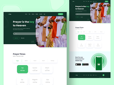 Islamic_Landing_Page app landing page branding illustration landing page landing page design landingpage masjid minimal new design new shot ui ui ux uidesign ux ux design web design webdesign website design