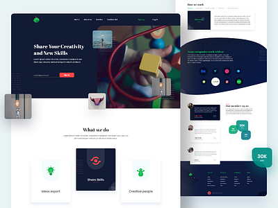 Share Skills and Creativity - Landing Page.