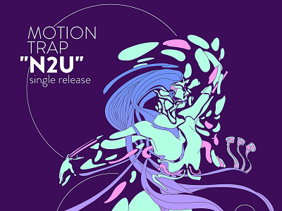 Motion Trap N2U Single Release Event Poster gig poster illustration line art lineart poster