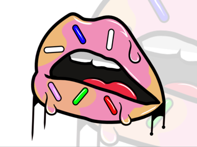 Donut Lips donut dripping lips pink sprinkles sweets t shirt design