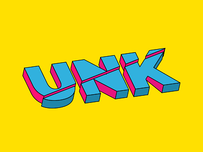 uNk 3d text cut effect