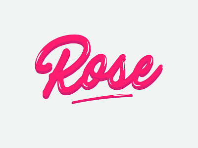 Rose design fancy illustration illustrator pink rose script