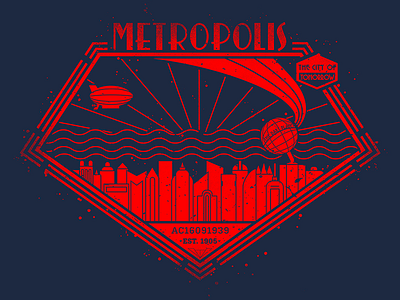 The City of Tomorrow art deco badge comics dc comics geeky illustrator metropolis retro shield superman vector vintage