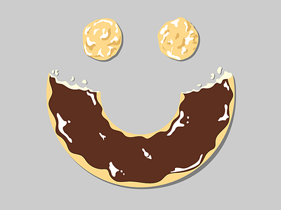 Smiling Sweetly donut doughnut food happy illustrator smile smiling vector