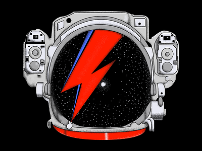There's a Starman bowie david bowie helmet music space technology tribute vector ziggy stardust