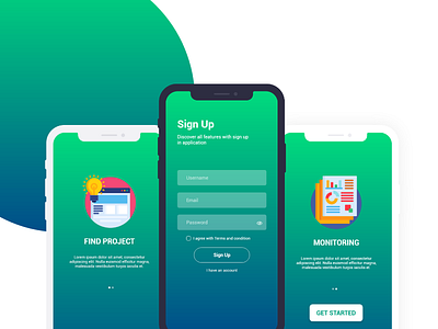 Onboarding Freelancer App adobe xd onboarding ui design ux design