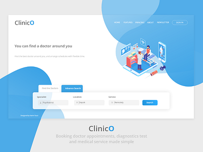 Daily UI challenge #001 - Book A Doctor landing page startup ui design ux designer