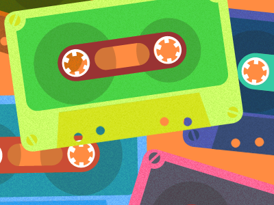 Mixtapes analog analogue bright cassettes flat mixtapes retro tapes vector