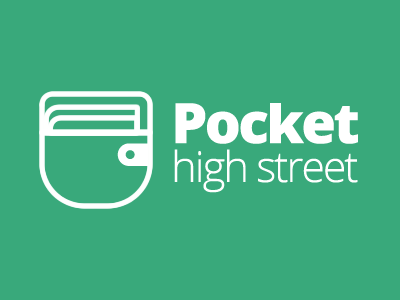 Pocket High Street brand logo logomark open sans pocket wallet