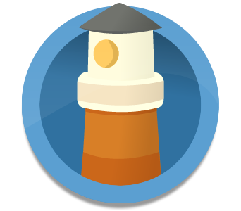Lighthouse icon with gradients blue fluid fluidapp icon